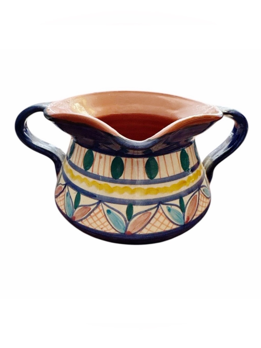 Talavera Colorful Hand Made Handled Pottery Jug Server
